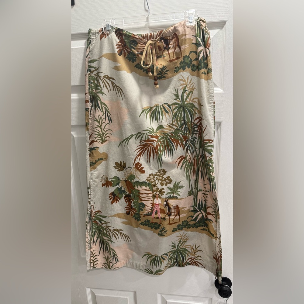 1990's Y2K Tropical theme straight skirt w/side slits size 10 Liz Claiborne